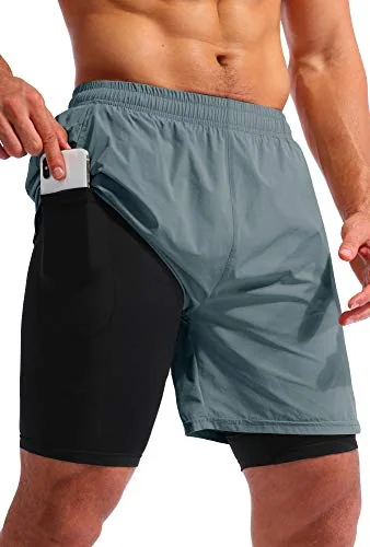 Men's 7-Inch 2-in-1 Running Shorts, Arona Blue