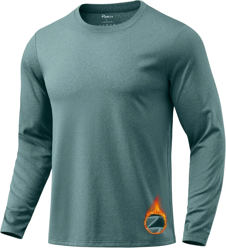 Men's Thermal Base Layer, Heather Beryl Green