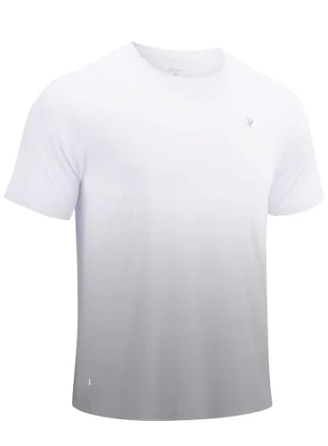Men's Short-Sleeve Rash Guard II, Gradient Blue White Yacht