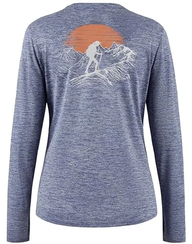 Women's Long-Sleeve Rash Guard, Sunset Climber