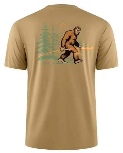 Men's Short-Sleeve Rash Guard III, Khaki Orangutan