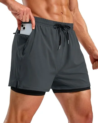 Men's 5-Inch 2-in-1 Running Shorts II, Deep Grey