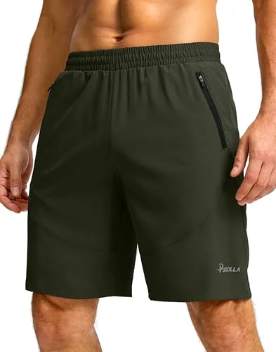 Men's 9-Inch Gym Shorts, Olive Green