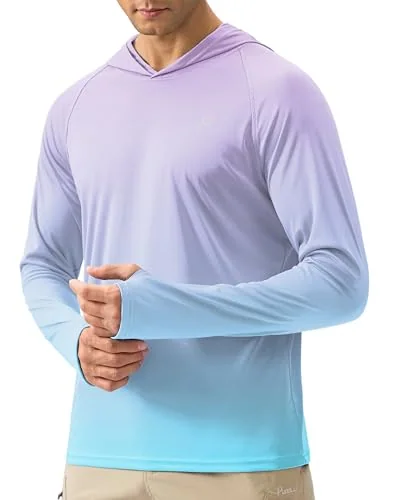 Men's Sun Hoodie, Gradient Purple Blue