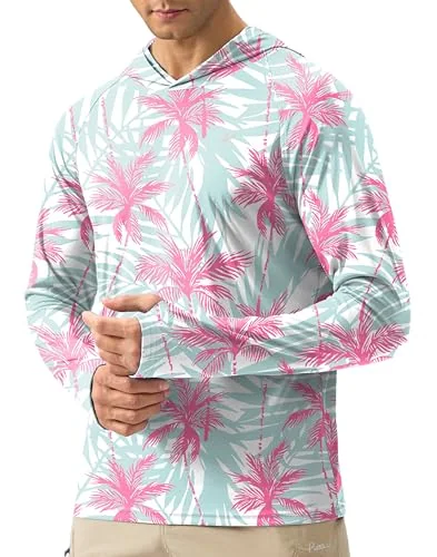 Men's Sun Hoodie, Pink Tree