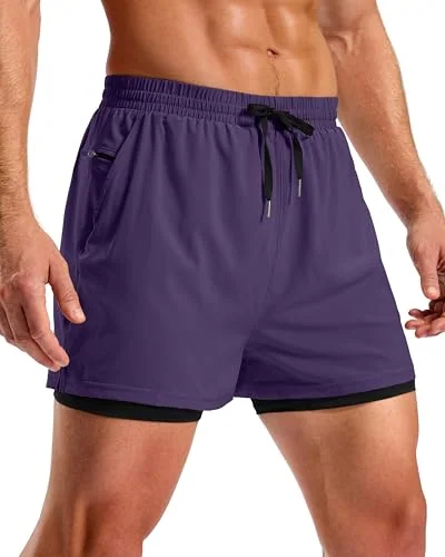 Men's 5-Inch 2-in-1 Running Shorts II, Deep Purple