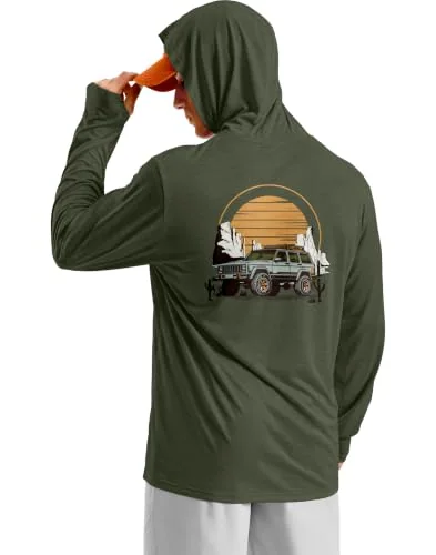 Men's Sun Hoodie II, Olive Green