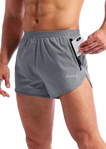Men's 3-Inch Running Shorts, Light Grey