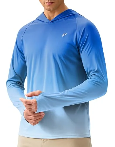 Men's Sun Hoodie, Blue White