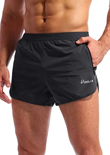 Men's 3-Inch Running Shorts, Dark Grey