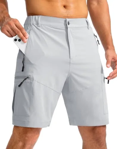 Men's 9-Inch Cargo Shorts, Bright Grey