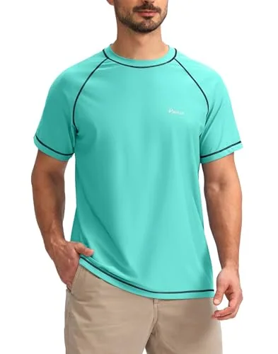 Men's Short-Sleeve Rash Guard IV, Mint Green
