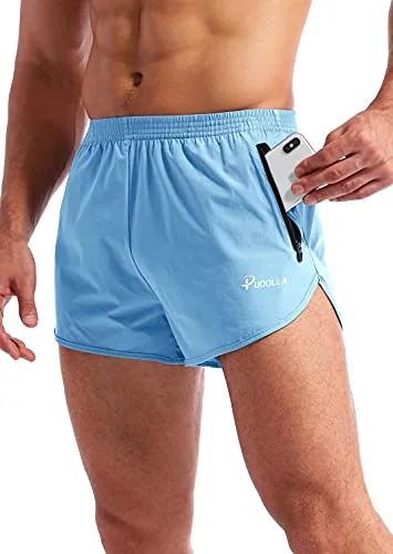 Men's 3-Inch Running Shorts, Light Blue