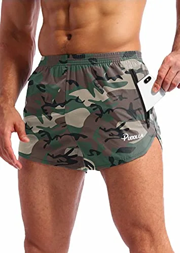 Men's 3-Inch Running Shorts, Camo Green