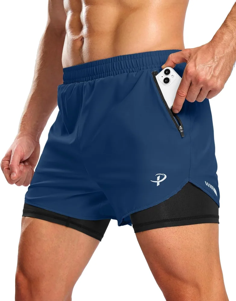 Men's 5-Inch 2-in-1 Running Shorts III, Deep Blue