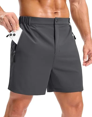 Men's 5-Inch Golf Shorts, Dark Grey