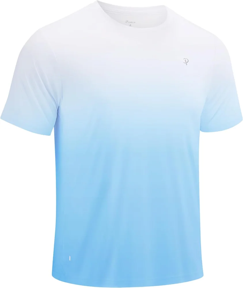 Men's Short-Sleeve Rash Guard II, Gradient Grey Black Fish