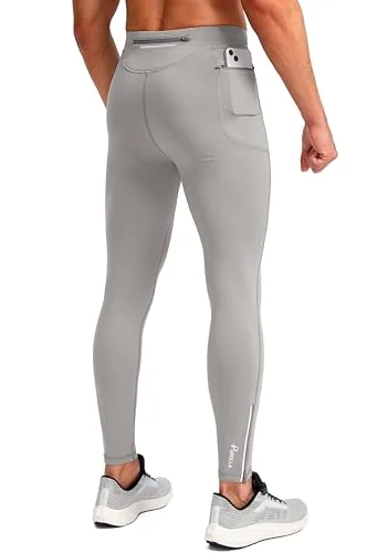 Men's Running Tights, Light Grey