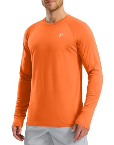 Men's Long-Sleeve Running Tee, Orange