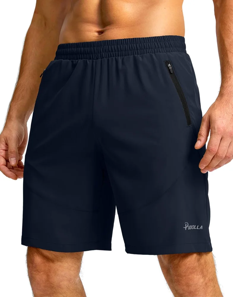 Men's 9-Inch Gym Shorts, Navy Blue