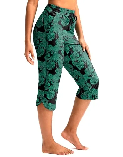 Women's Swim Capris, Leaf