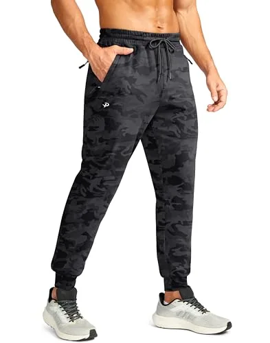 Men's Fleece-Lined Joggers, Black Camo