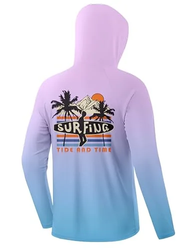 Men's Sun Hoodie III, Gradient Purple/surfboard