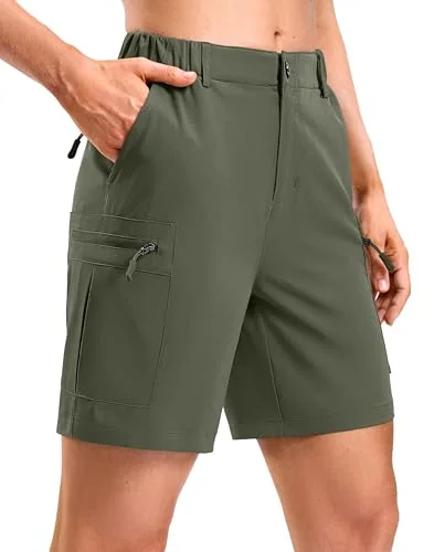 Women's 7-Inch Cargo Shorts, Sage Grey Green