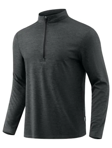 Men's Quarter-Zip Pullover, Heather Dark Grey