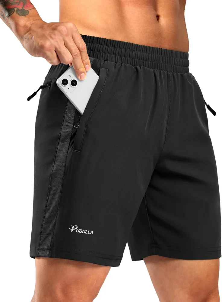 Men's 5-Inch Running Shorts, Black