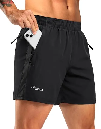 Men's 5-Inch Running Shorts, Black