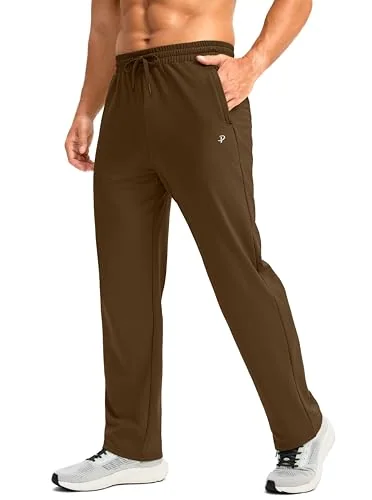 Men's Fleece-Lined Sweatpants, Brown