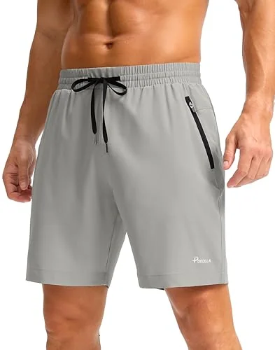 Men's 7-Inch Running Shorts, Bright Grey