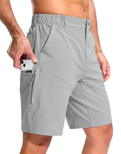 Men's 10-Inch Hiking Shorts, Bright Grey
