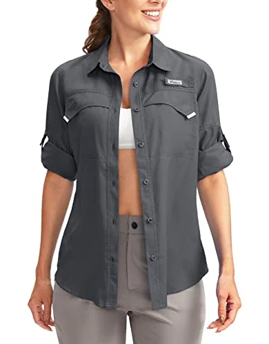 Women's Long-Sleeve Sun Shirt, Dark Grey
