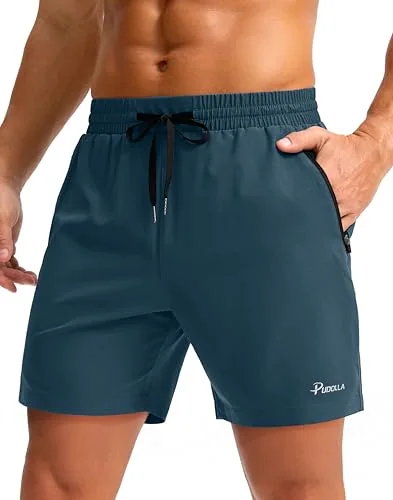 Men's 5-Inch Running Shorts II, Blue Grey