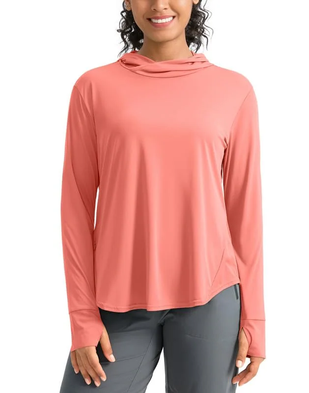 Women's Sun Hoodie, Coral Pink