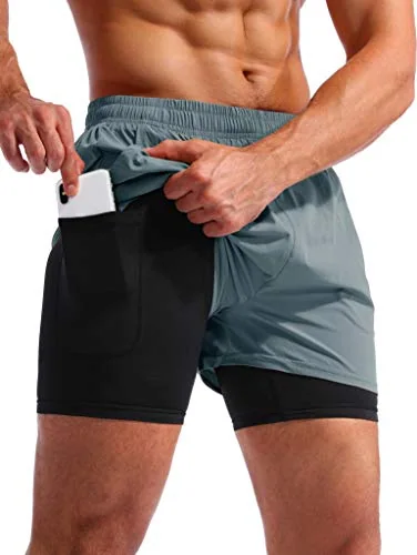 Men's 5-Inch 2-in-1 Running Shorts, Arona Blue