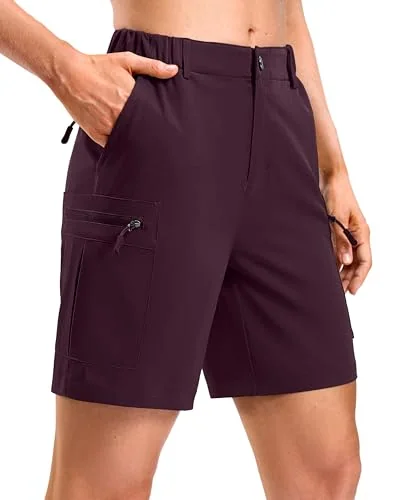 Women's 7-Inch Cargo Shorts, Dark Wine