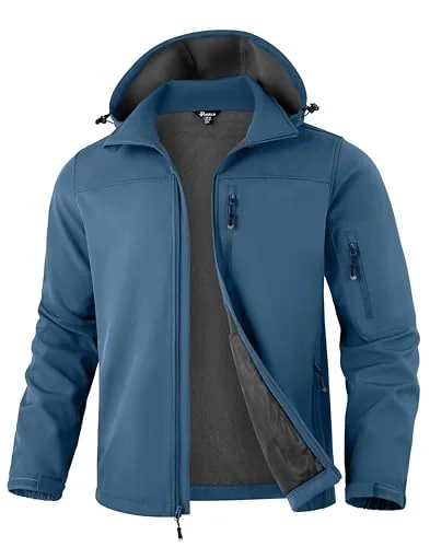 Men's Softshell Jacket, Blue Grey