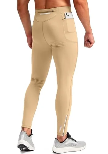 Men's Running Tights, Dark Khaki
