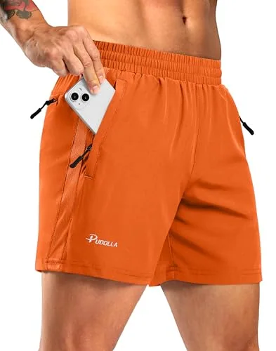 Men's 5-Inch Running Shorts, Orange